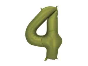 Party Deco 34 inch Olive Number 4 Foil Balloon