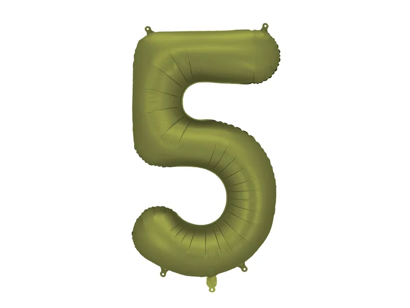 Party Deco 34 inch Olive Number 5 Foil Balloon