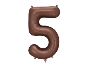 Party Deco 34 inch Mocha Number 5 Foil Balloon