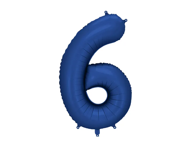 Party Deco 34 inch Navy Number 6 Foil Balloon