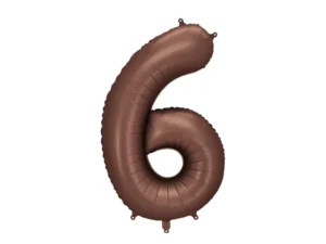 Party Deco 34 inch Mocha Number 6 Foil Balloon