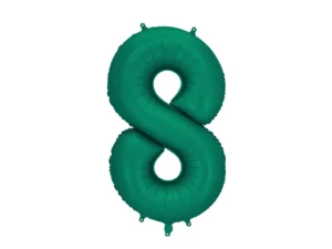 Party Deco 34 inch Bottle Green Number 8 Foil Balloon
