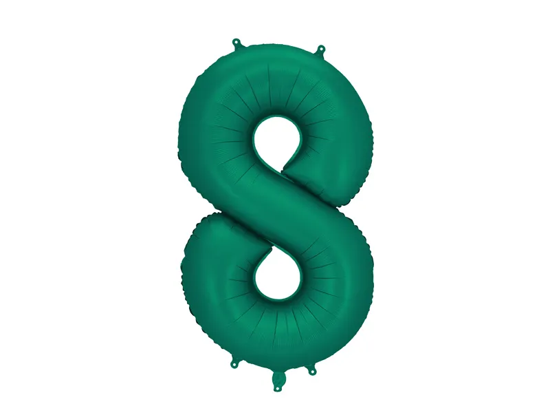 Party Deco 34 inch Bottle Green Number 8 Foil Balloon