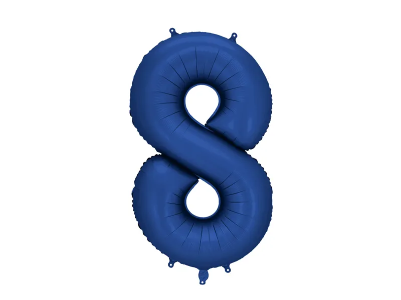 Party Deco 34 inch Navy Number 8 Foil Balloon