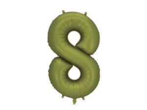 Party Deco 34 inch Olive Number 8 Foil Balloon
