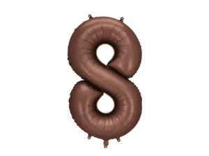 Party Deco 34 inch Mocha Number 8 Foil Balloon