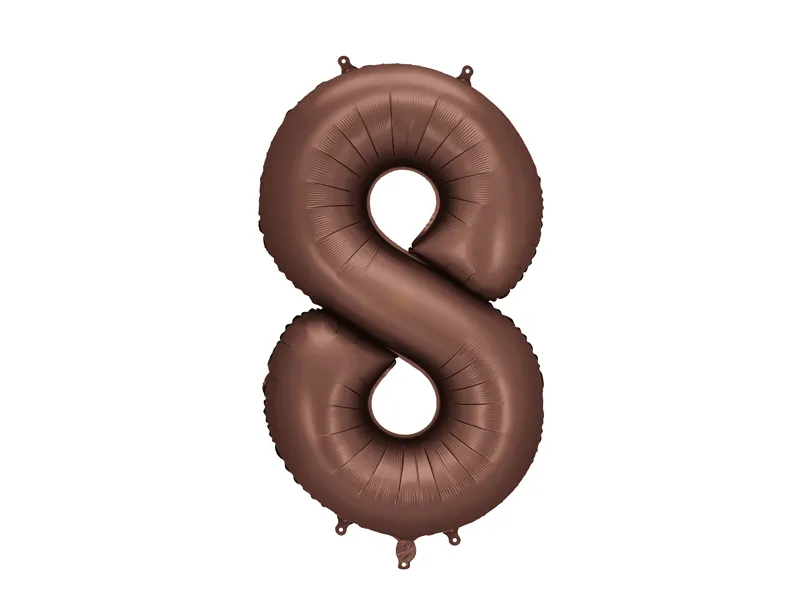 Party Deco 34 inch Mocha Number 8 Foil Balloon