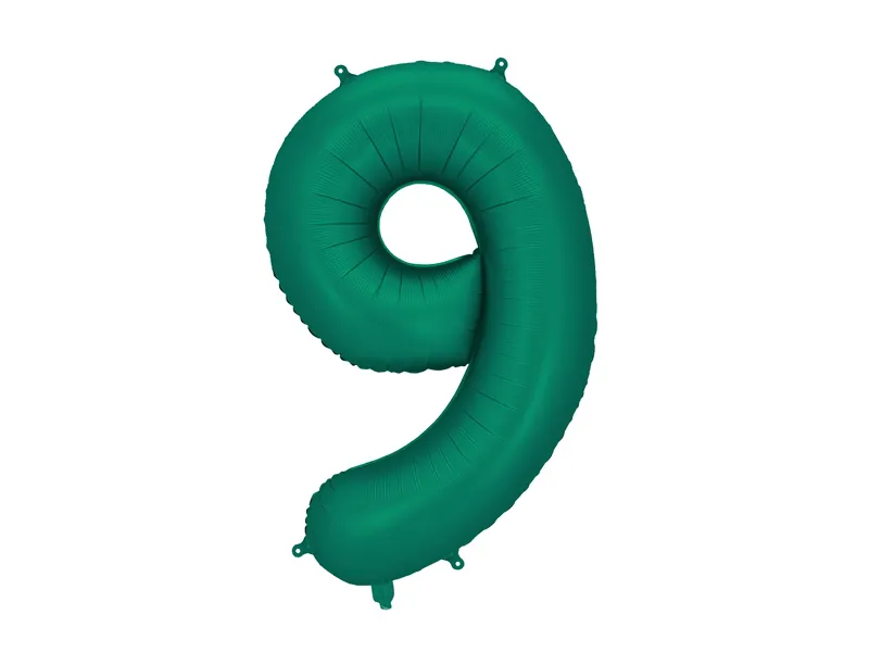 Party Deco 34 inch Bottle Green Number 9 Foil Balloon