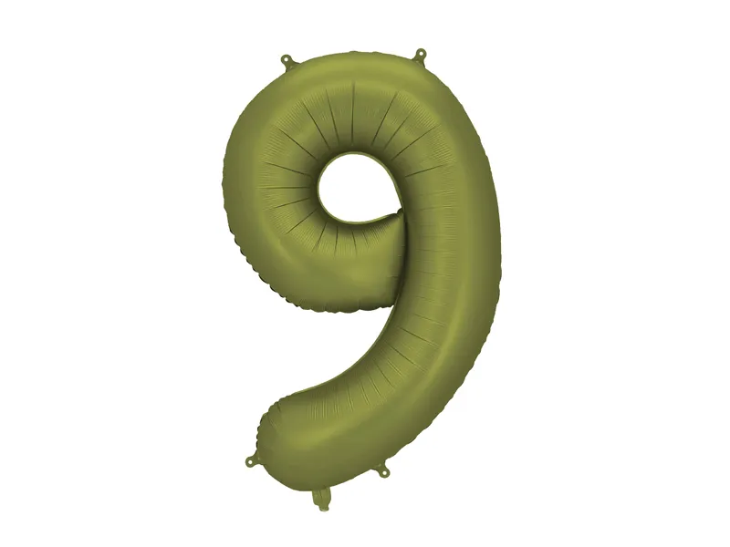 Party Deco 34 inch Olive Number 9 Foil Balloon