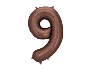 Party Deco 34 inch Mocha Number 9 Foil Balloon