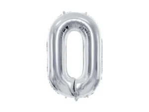 Party Deco 28 inch Silver number 0 Foil Balloon