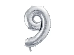 Party Deco 28 inch Silver number 9 Foil Balloon