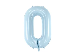 Party Deco 28 inch Light Blue Number 0 Foil Balloon