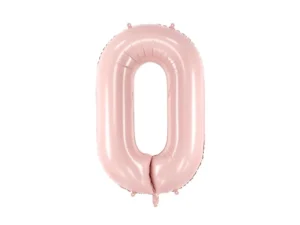 Party Deco 28 inch Light Pink Number 0 Foil Balloon
