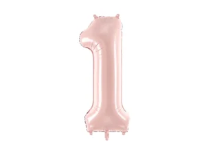 Party Deco 28 inch Light Pink Number 1 Foil Balloon