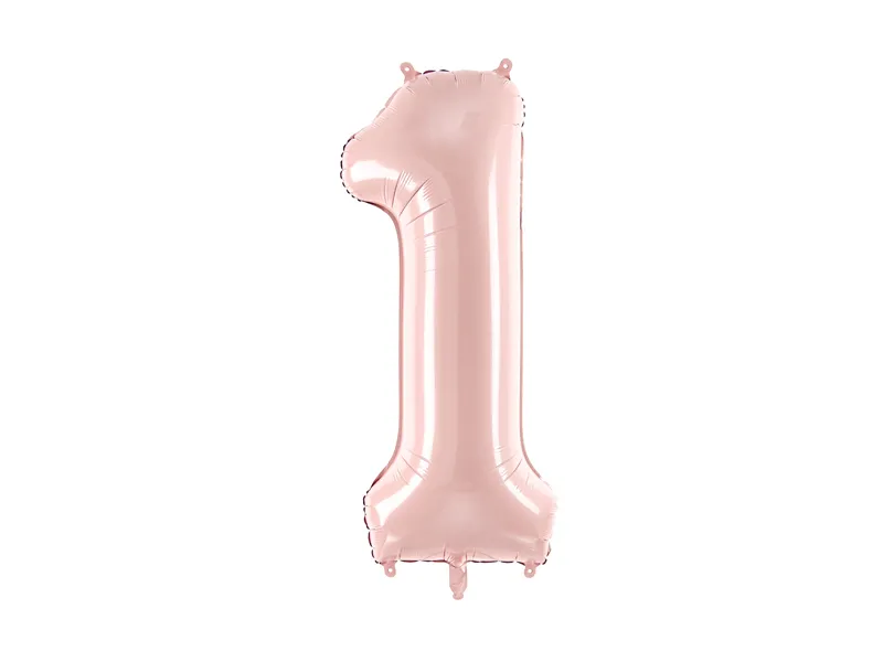 Party Deco 28 inch Light Pink Number 1 Foil Balloon
