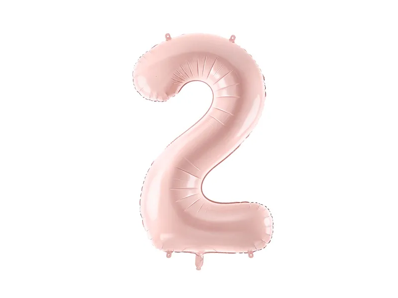 Party Deco 28 inch Light Pink Number 2 Foil Balloon