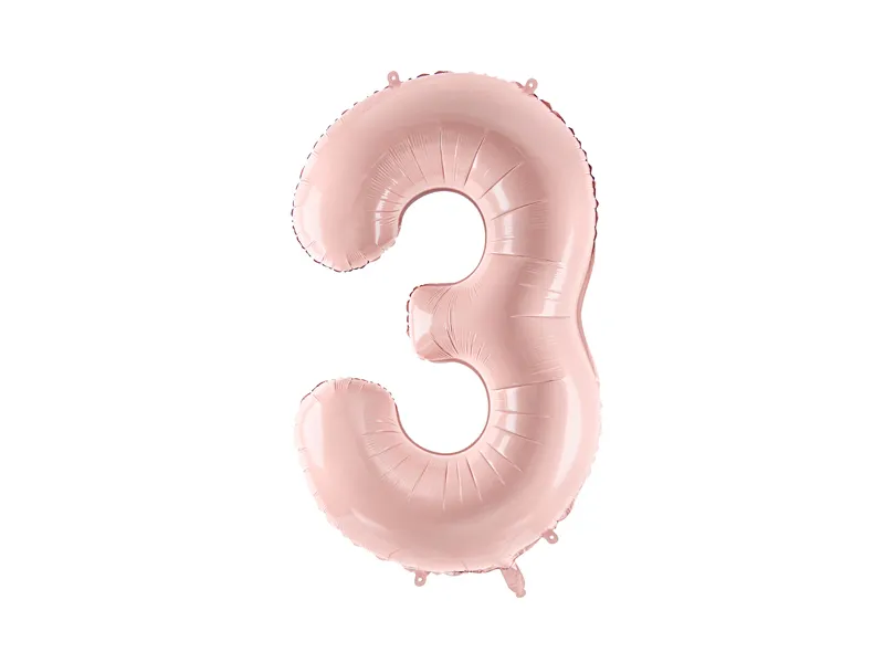 Party Deco 28 inch Light Pink Number 3 Foil Balloon