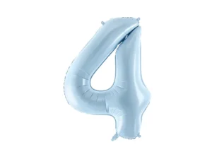 Party Deco 28 inch Light Blue Number 4 Foil Balloon