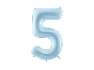 Party Deco 28 inch Light Blue Number 5 Foil Balloon