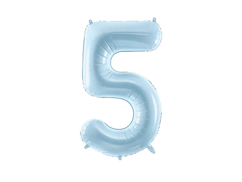 Party Deco 28 inch Light Blue Number 5 Foil Balloon