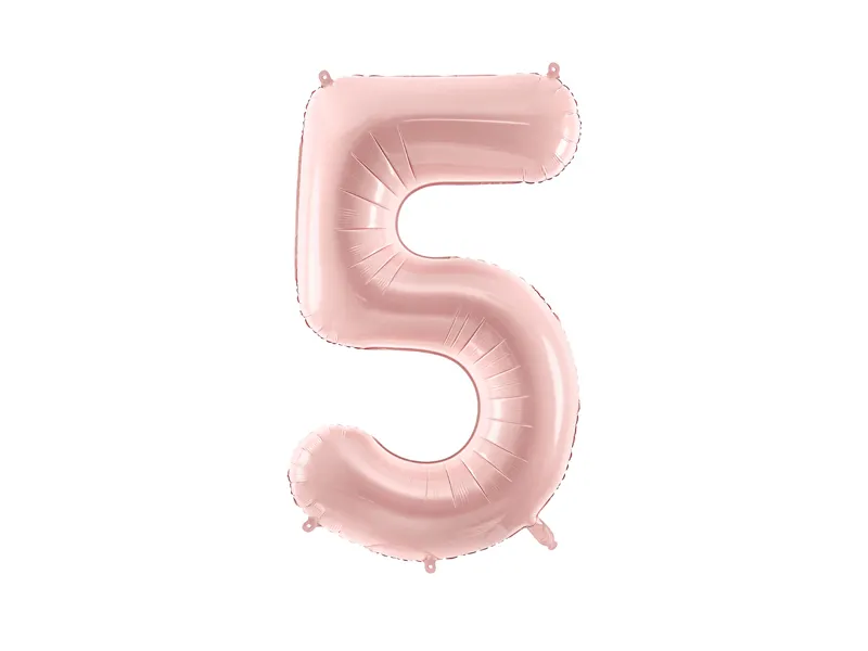 Party Deco 28 inch Light Pink Number 5 Foil Balloon