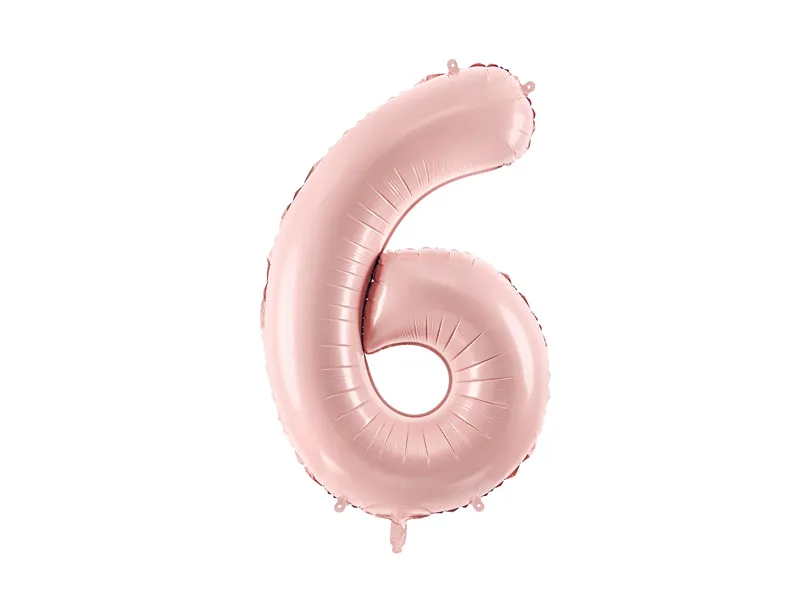 Party Deco 28 inch Light Pink Number 6 Foil Balloon