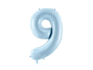 Party Deco 28 inch Light Blue Number 9 Foil Balloon