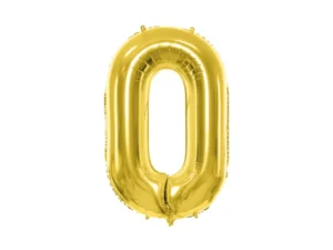 Party Deco 28 inch Gold number 0 Foil Balloon