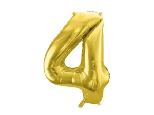 Party Deco 28 inch Gold number 4 Foil Balloon