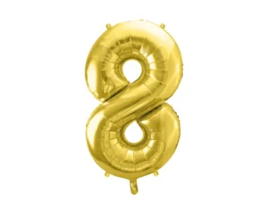 Party Deco 28 inch Gold number 8 Foil Balloon