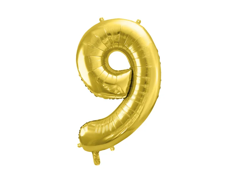 Party Deco 28 inch Gold number 9 Foil Balloon