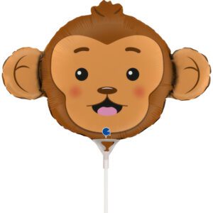 Grabo 14 inch Monkey Head Mini Foil Balloon (Air Filled)