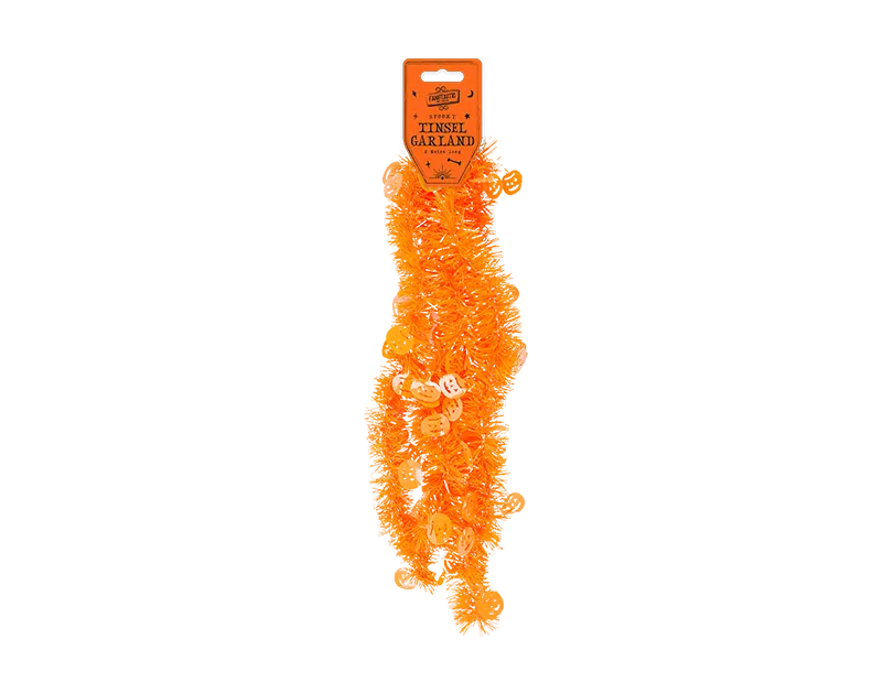2m Orange Halloween Tinsel Garland