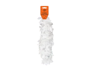 2m White Halloween Tinsel Garland