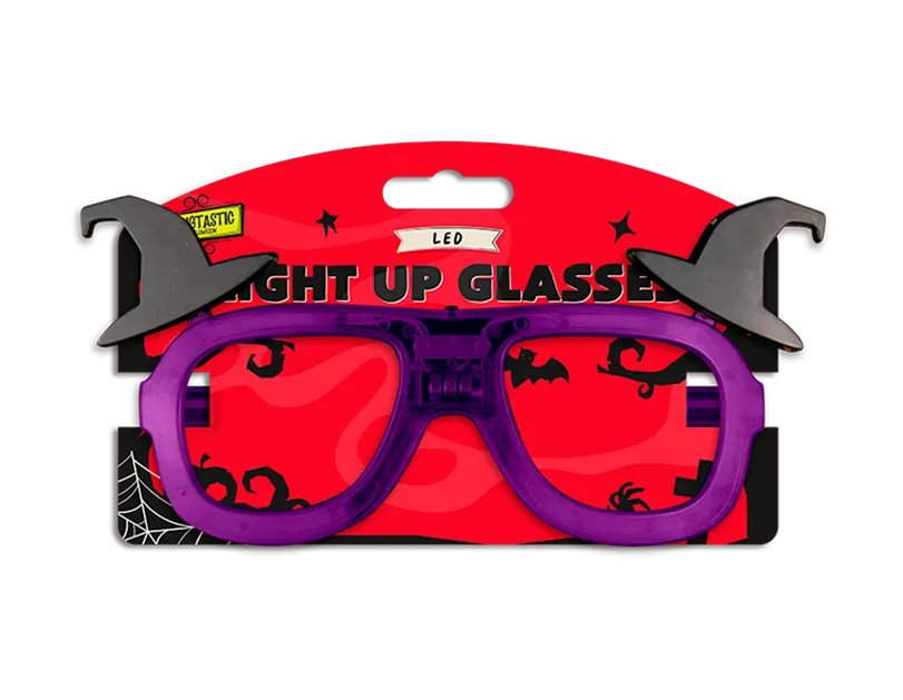 Purple Light Up Novelty Halloween Glasses