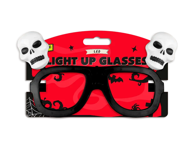 Black Light Up Novelty Halloween Glasses
