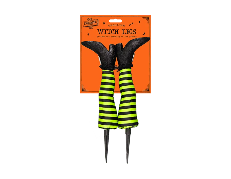 Halloween Witch Black & Green Leg Stakes