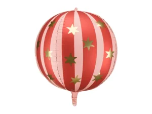 Party Deco 20 inch Starry Red Ball Sphere Foil Balloon