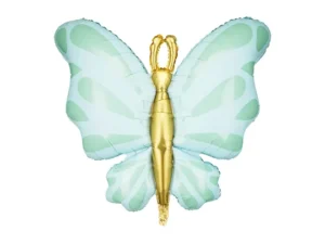 Party Deco 28 inch Mint Butterfly Foil Balloon