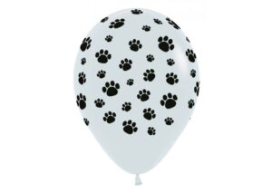 Sempertex 12 inch White Paws Print Latex Balloons