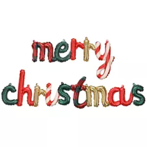 Party Deco 10 inch Merry Christmas Foil Balloon Banner Pack