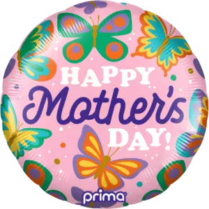 Prima 18 inch Happy Mothers Day Colorful Butterflies Foil Balloon