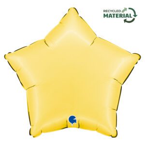 Grabo 18 inch Satin Banana Yellow Star Foil Balloon