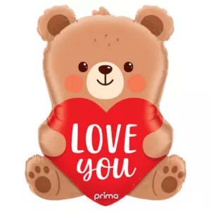 Prima 27 inch Love You Bear Shape Foil Balloon