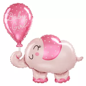 Anagram 31 inch Baby Girl Elephant Foil Balloon