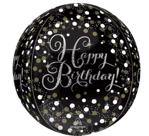 Anagram 16 inch Sparkling Happy Birthday Orbz Foil Balloon