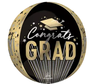 Anagram 16 inch Congrats Grad Stripes Orbz Foil Balloon