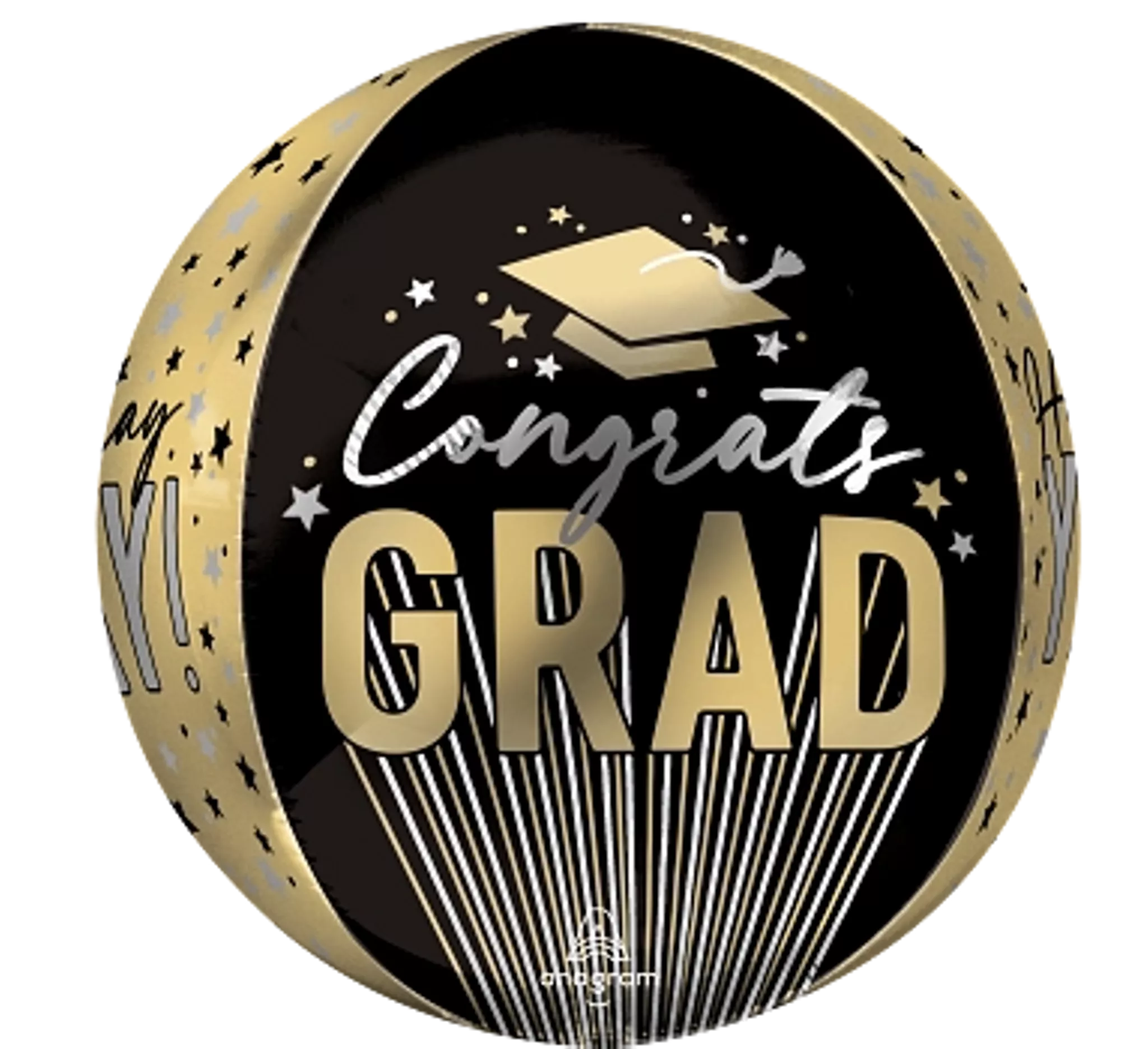 Anagram 16 inch Congrats Grad Stripes Orbz Foil Balloon
