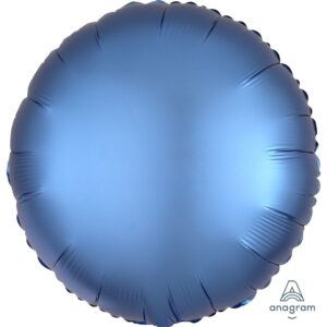 Anagram 18 inch Satin Luxe Azure Blue Round Foil Balloon